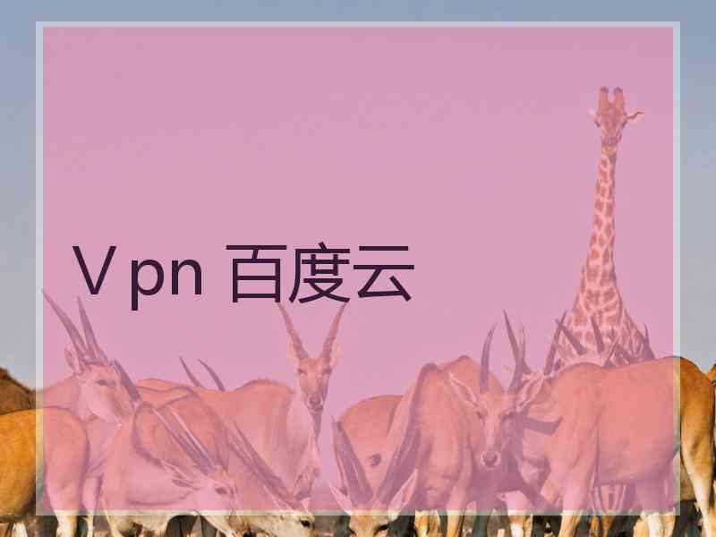 Ⅴpn 百度云