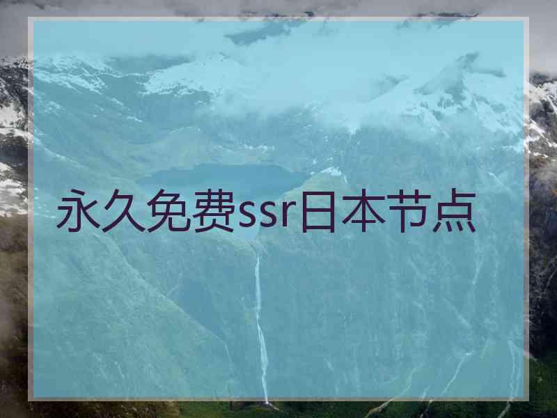 永久免费ssr日本节点